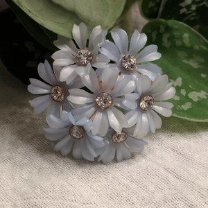 Vintage Baby Blue Flower Cluster Brooch